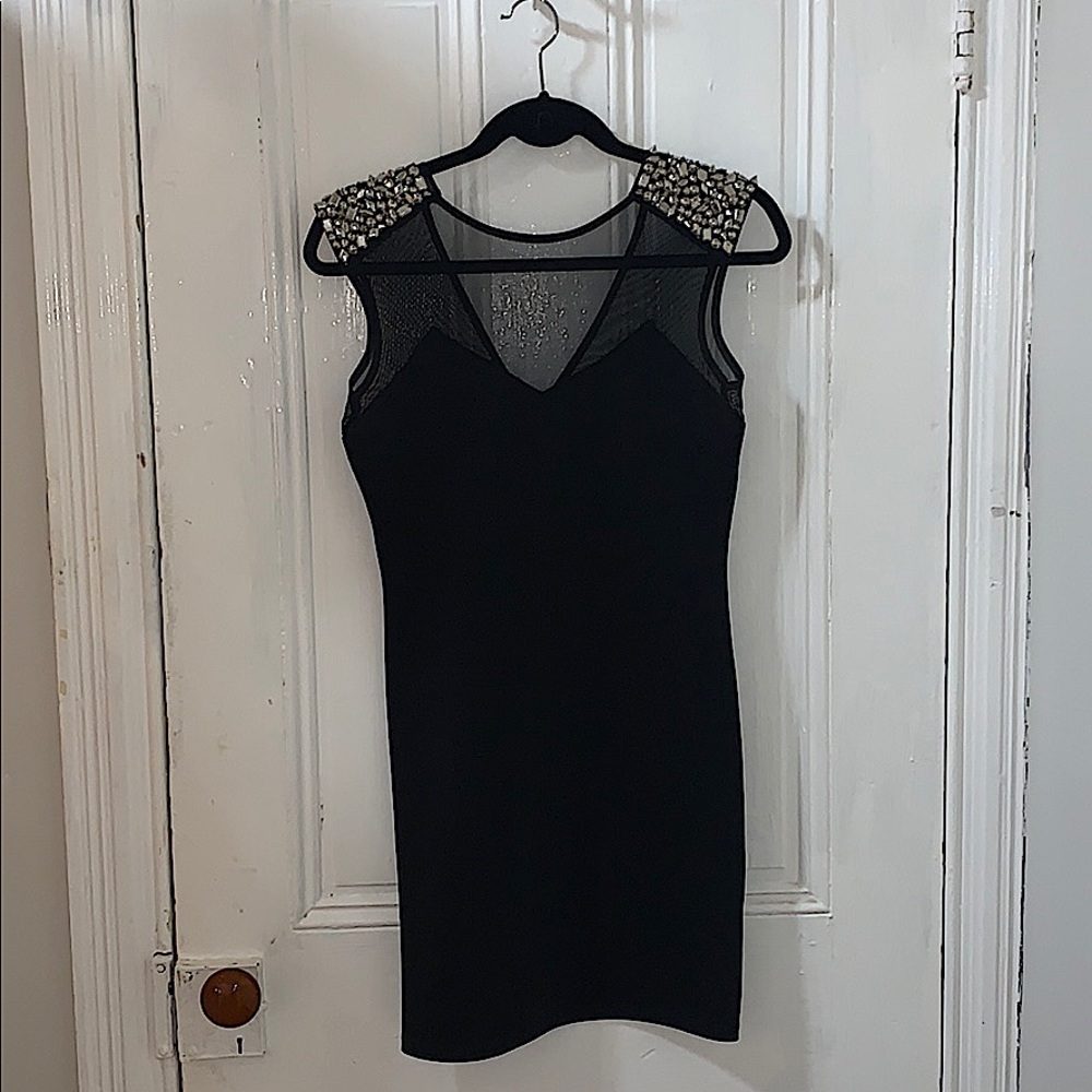 Studded Illusion Top Bodycon Dress